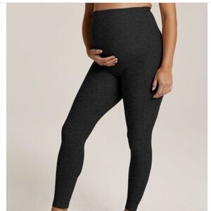 Beyond Yoga Beyond the Bump Spacedye Midi Maternity Leggings Black XL
